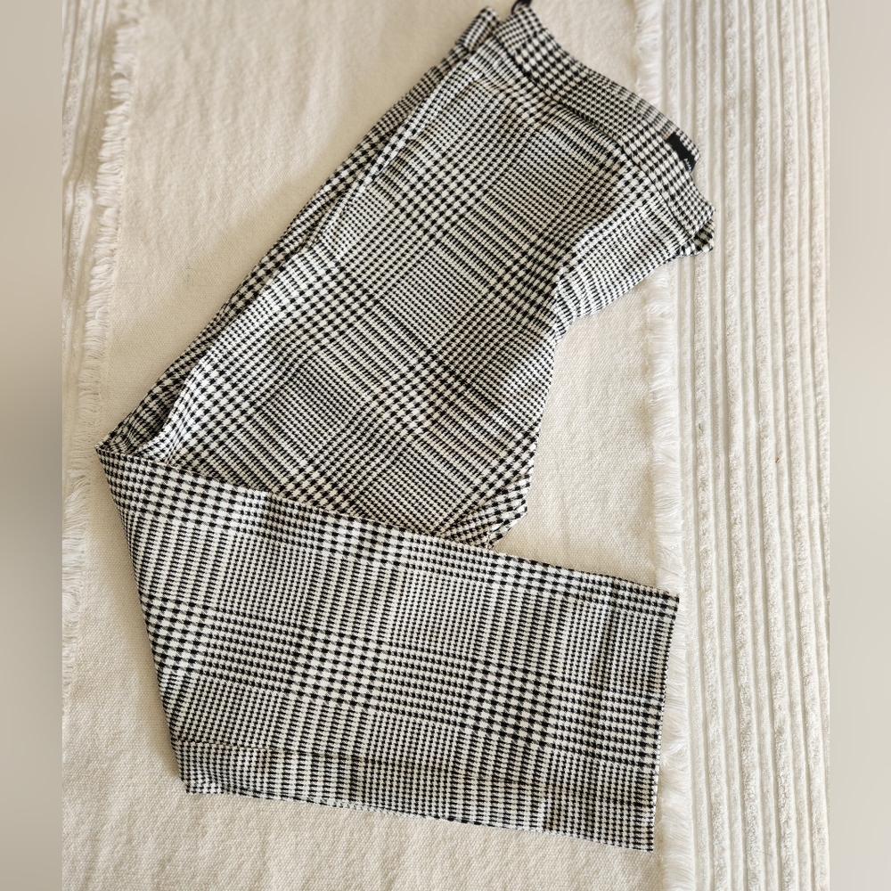 Classic Black and White Checkered Houndstooth Pants